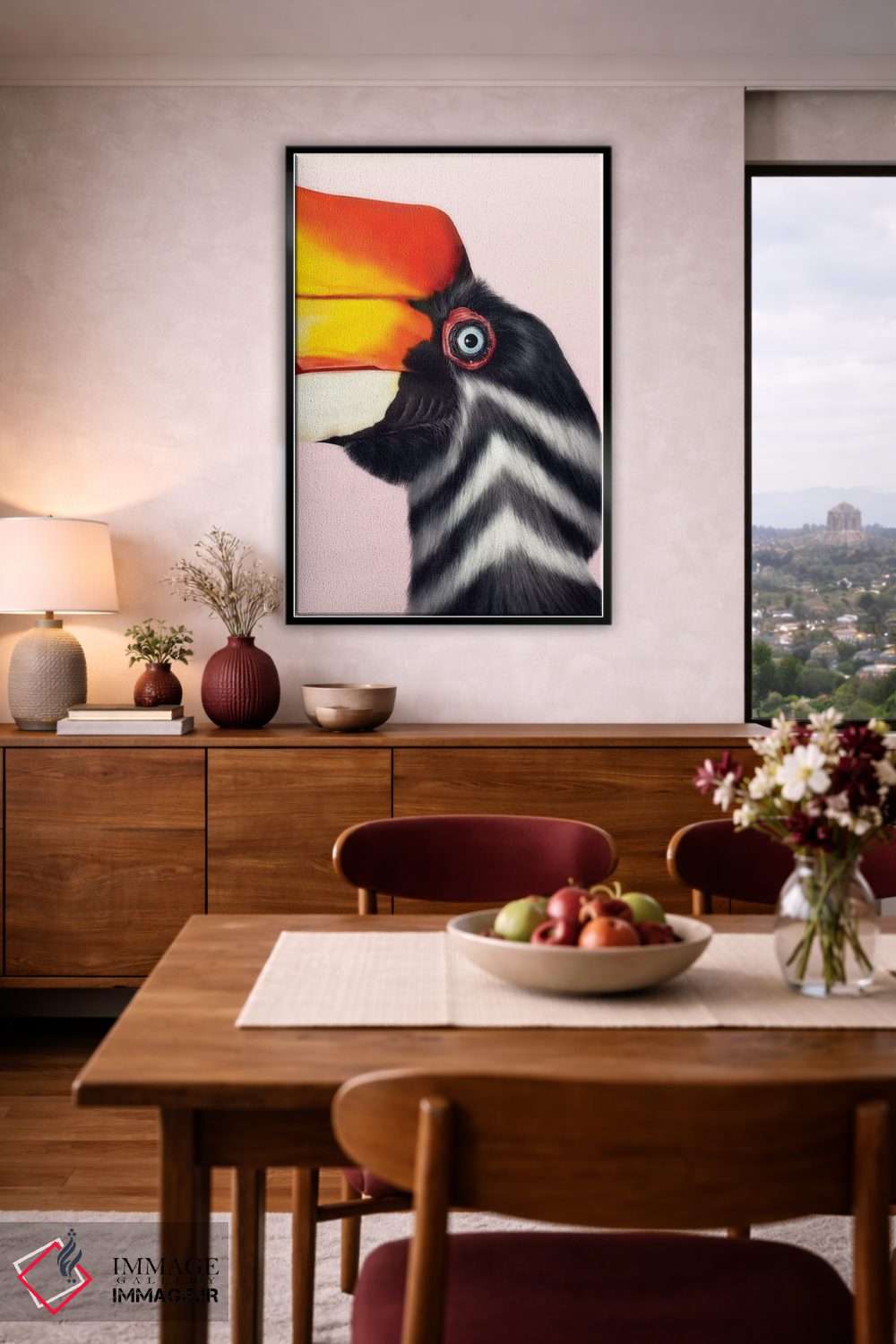 تابلو دکوراتیو راینوکروس هورنبیل اثر جولیو روسی - D6B