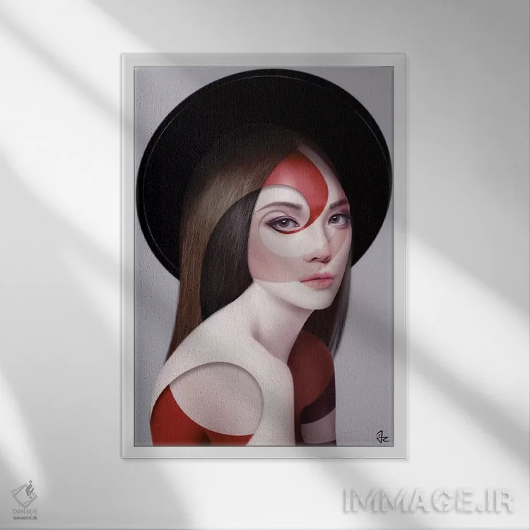 تابلو دکوراتیو گرداب اثر جولیو روسی - نمای قابدار سفید