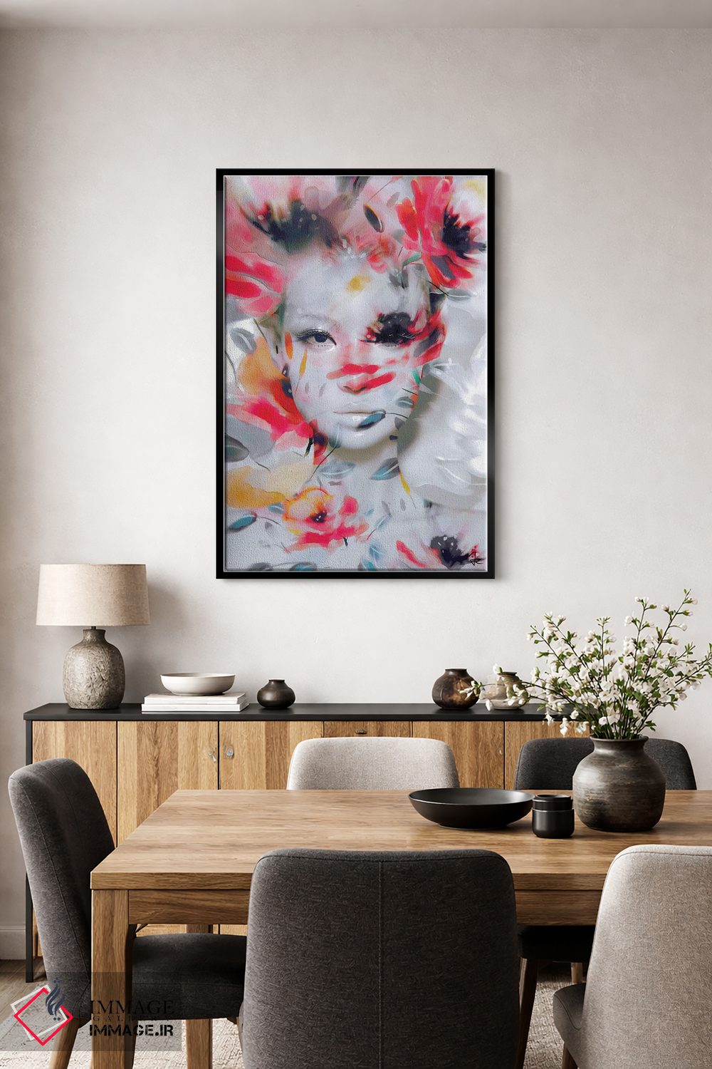 تابلو دکوراتیو گل ظریف اثر جولیو روسی - D5B