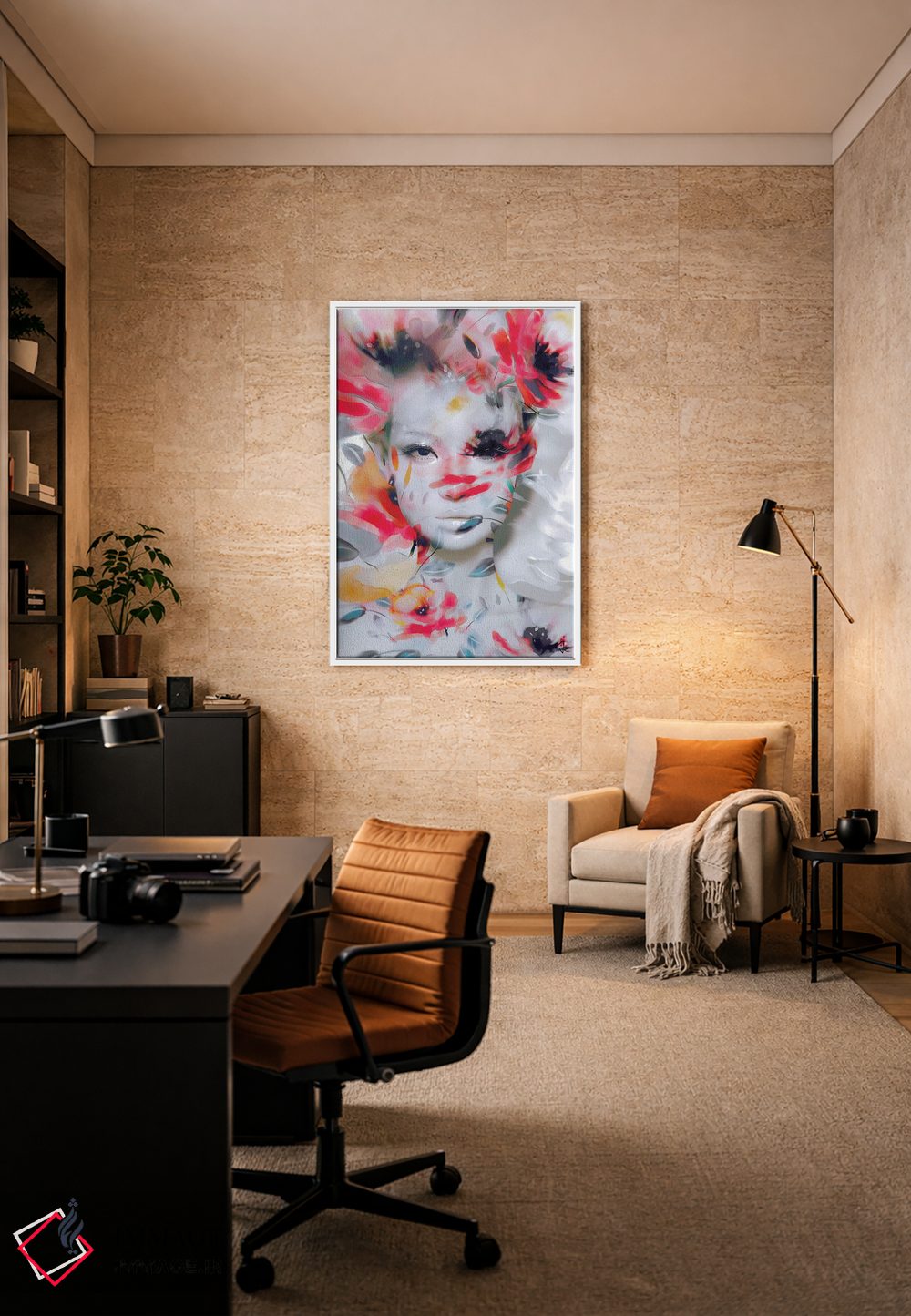 تابلو دکوراتیو گل ظریف اثر جولیو روسی - D6W