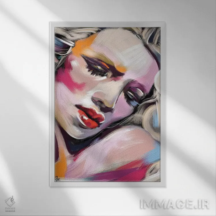 تابلو دکوراتیو درخشان یک اثر جولیو روسی - نمای قابدار سفید