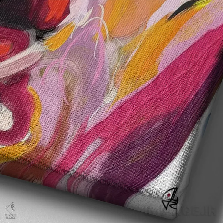 تابلو دکوراتیو درخشان چهار اثر جولیو روسی - نمای نزدیک بافت بوم