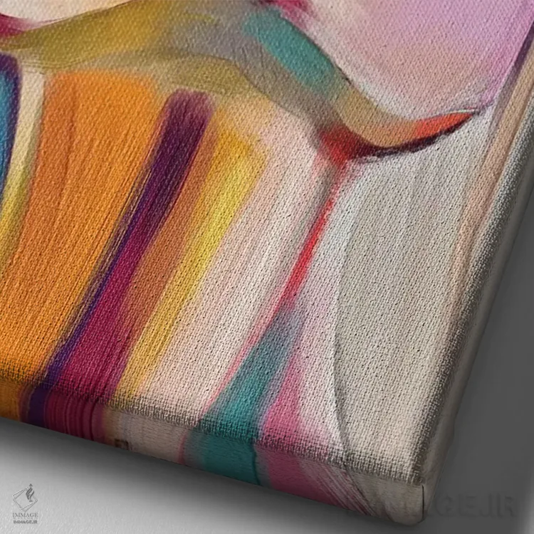 تابلو دکوراتیو درخشان دو اثر جولیو روسی - نمای نزدیک بافت بوم