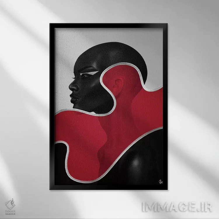 تابلو دکوراتیو رنگ دو اثر جولیو روسی - نمای قابدار مشکی