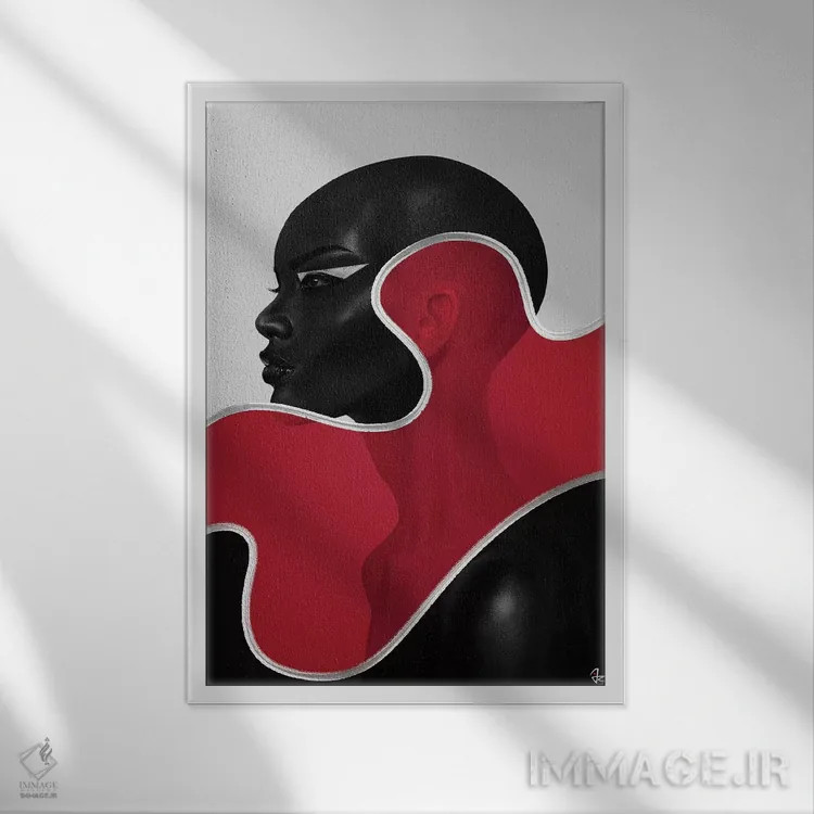 تابلو دکوراتیو رنگ دو اثر جولیو روسی - نمای قابدار سفید