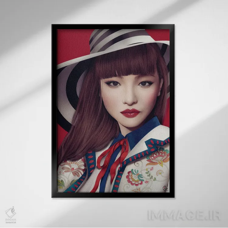 تابلو دکوراتیو سرخی گیلاس اثر جولیو روسی - نمای قابدار مشکی