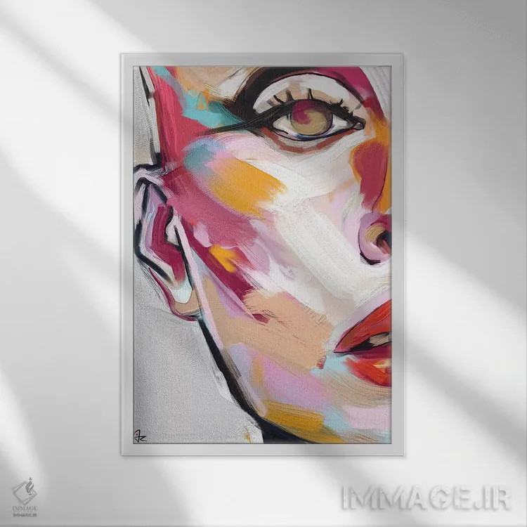تابلو دکوراتیو درخشان پنج اثر جولیو روسی - نمای قابدار سفید