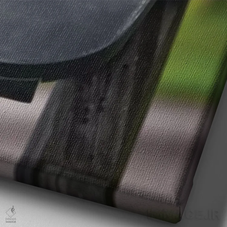 تابلو دکوراتیو تحویل ویژه توله سگ اثر عکاسی جاناتان راس - نمای نزدیک بافت بوم