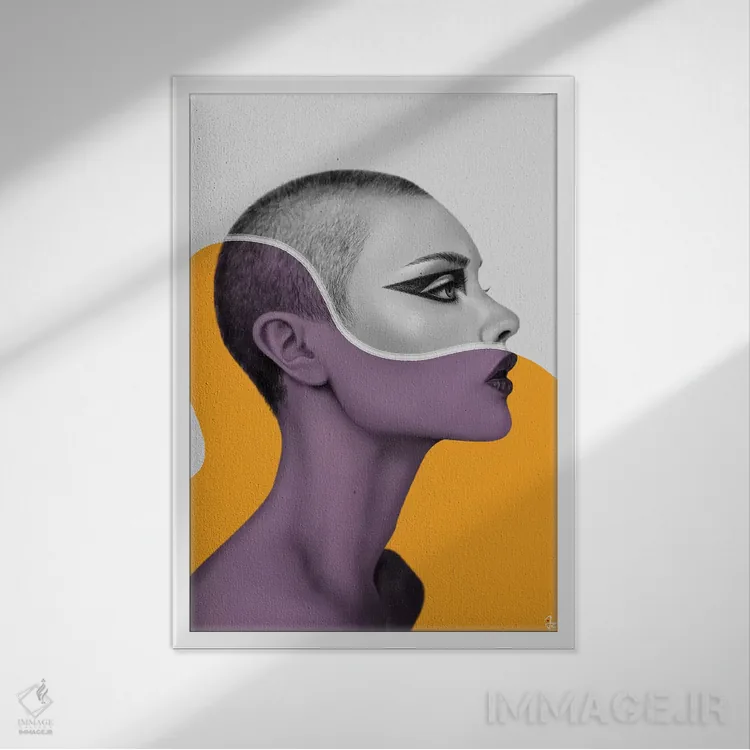 تابلو دکوراتیو رنگ یک اثر جولیو روسی - نمای قابدار سفید