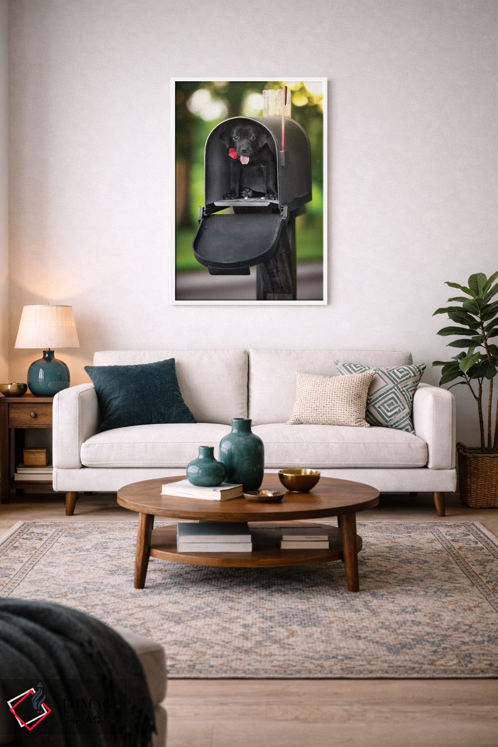 تابلو دکوراتیو تحویل ویژه توله سگ اثر عکاسی جاناتان راس - D3W