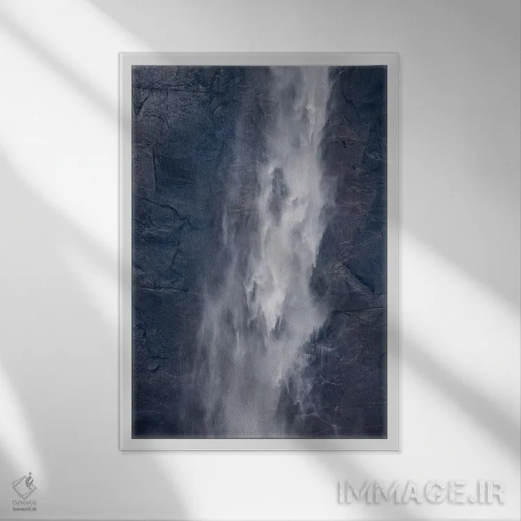 تابلو دکوراتیو آبشار یوسمیتی اثر عکاسی جاناتان راس - نمای قابدار سفید