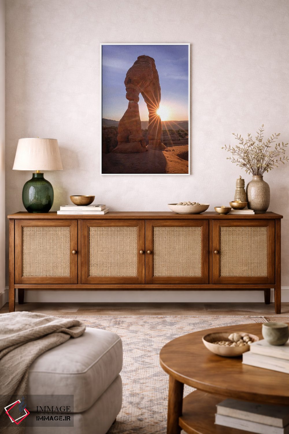 تابلو دکوراتیو درخشش خورشید پشت تاقچه دلکیت اثر عکاسی جاناتان راس - D4W