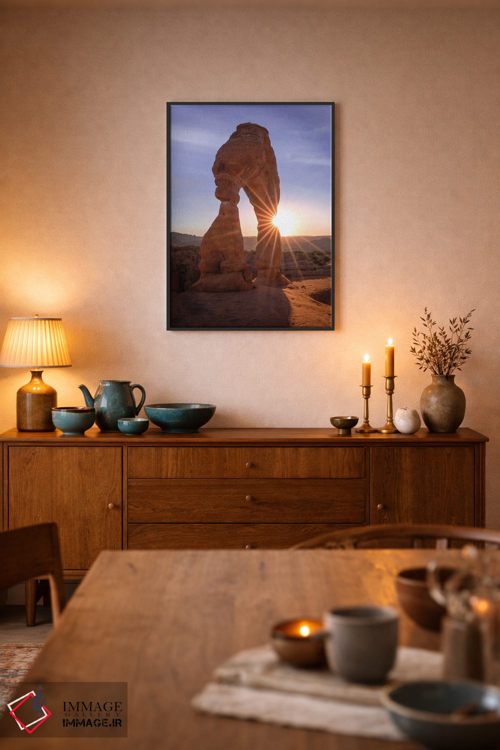 تابلو دکوراتیو درخشش خورشید پشت تاقچه دلکیت اثر عکاسی جاناتان راس - D6B