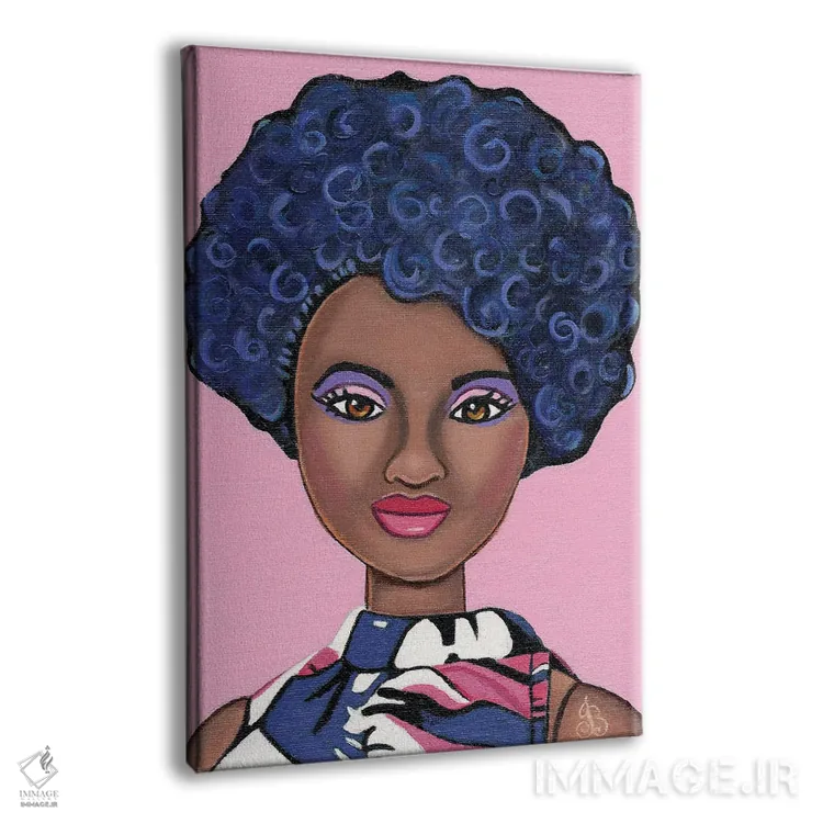 تابلو دکوراتیو زیبایی آفریقایی اثر هنر رترو جولی - نمای پرسپکتیو محصول