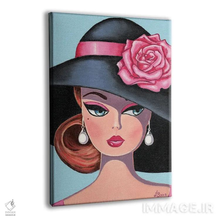 تابلو دکوراتیو رز ابریشمی صورتی اثر هنر رترو جولی - نمای پرسپکتیو محصول