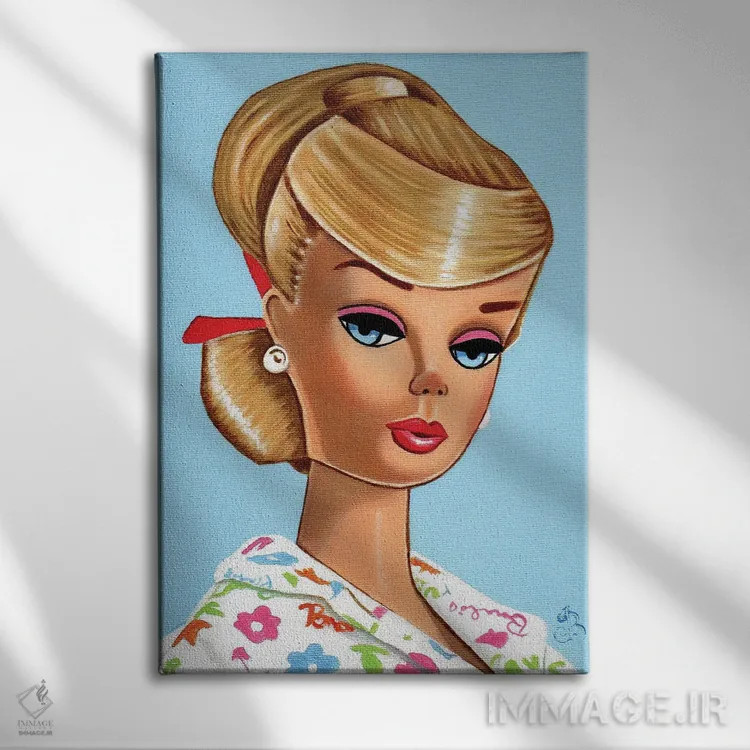 تابلو دکوراتیو پیچش بلوند اثر هنر رترو جولی - نمای روبهرو روی دیوار