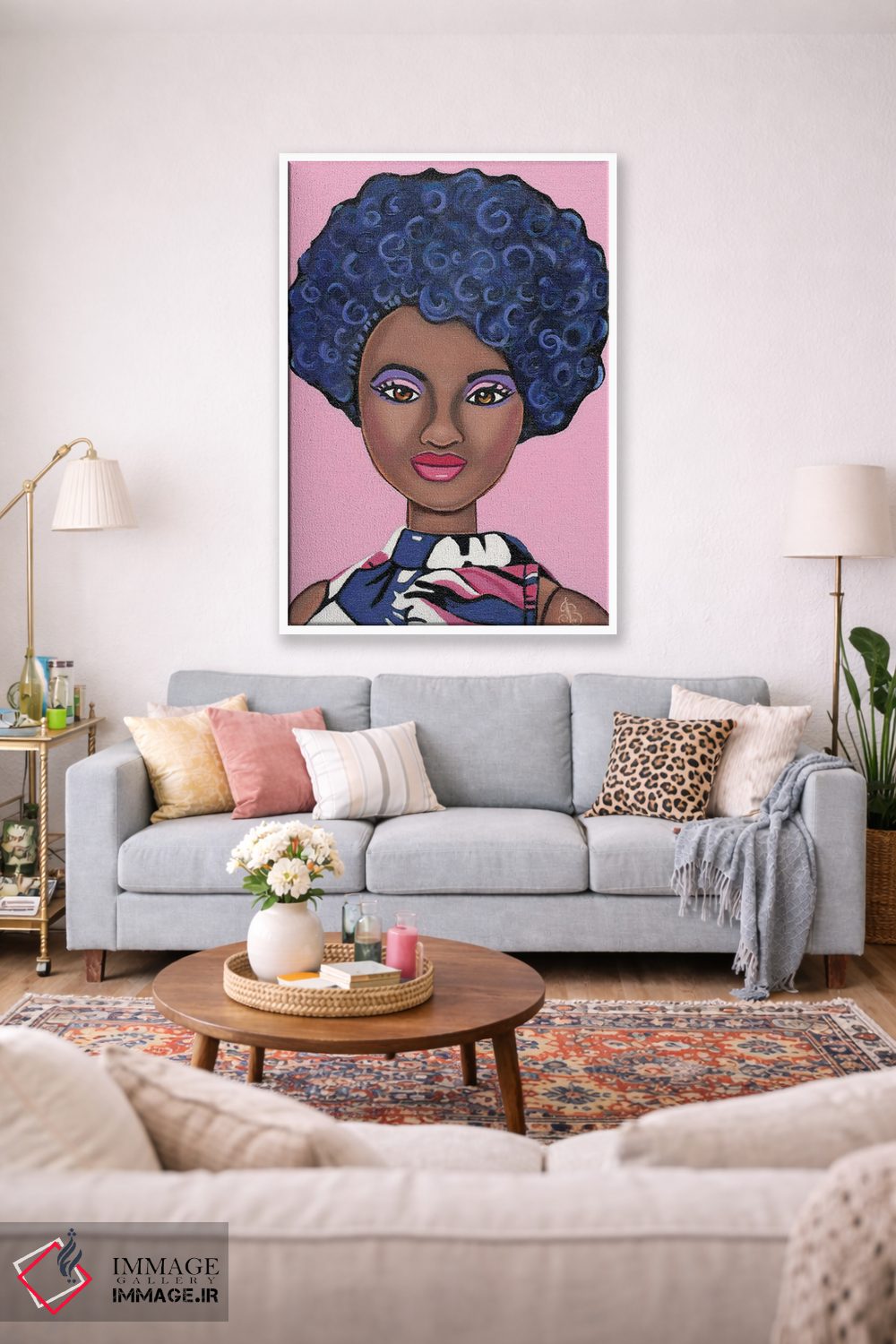 تابلو دکوراتیو زیبایی آفریقایی اثر هنر رترو جولی - D1W