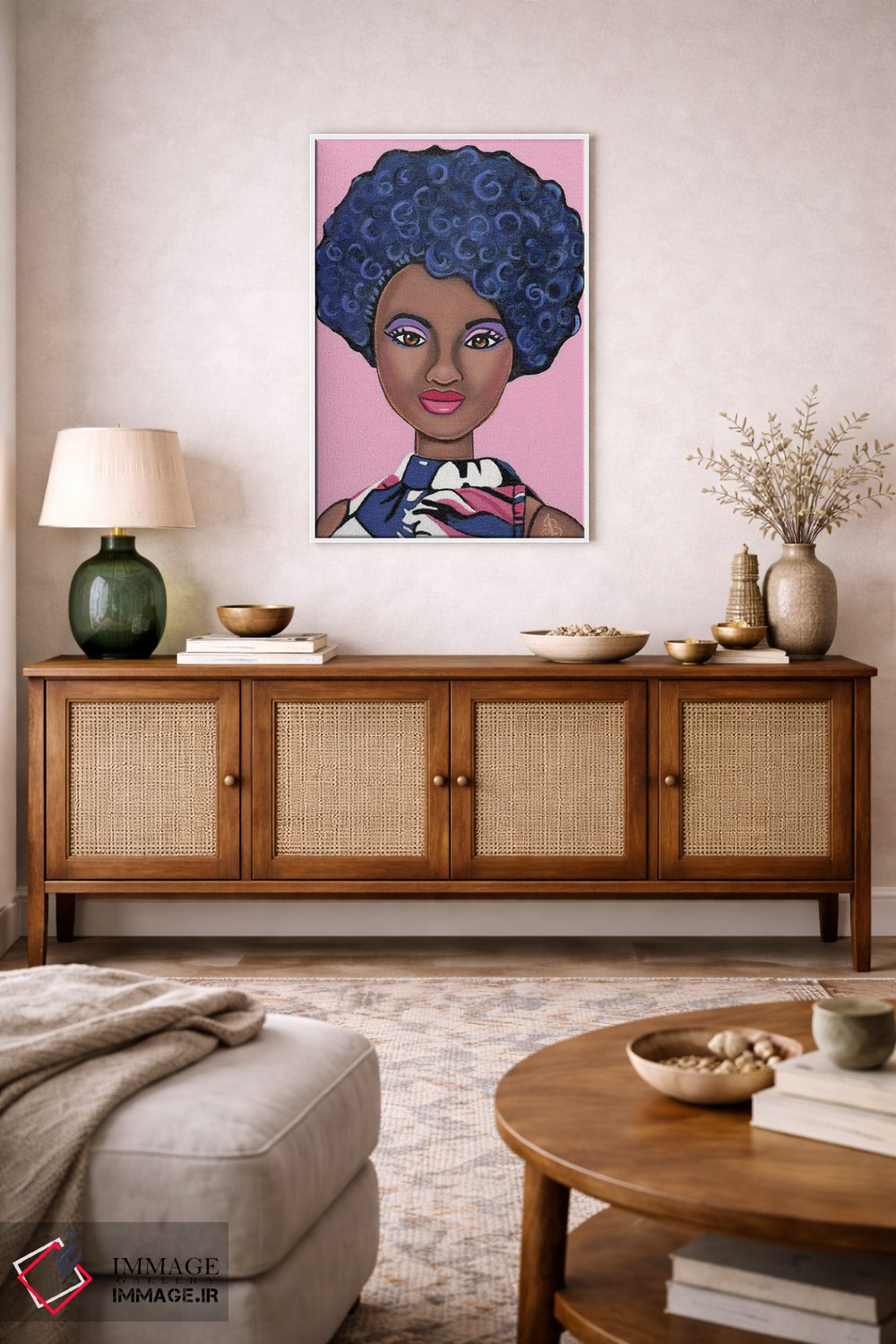 تابلو دکوراتیو زیبایی آفریقایی اثر هنر رترو جولی - D2W