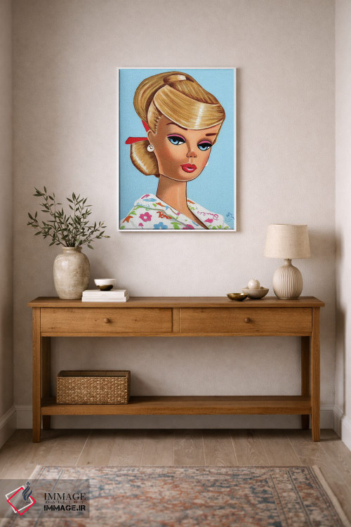تابلو دکوراتیو پیچش بلوند اثر هنر رترو جولی - D1W