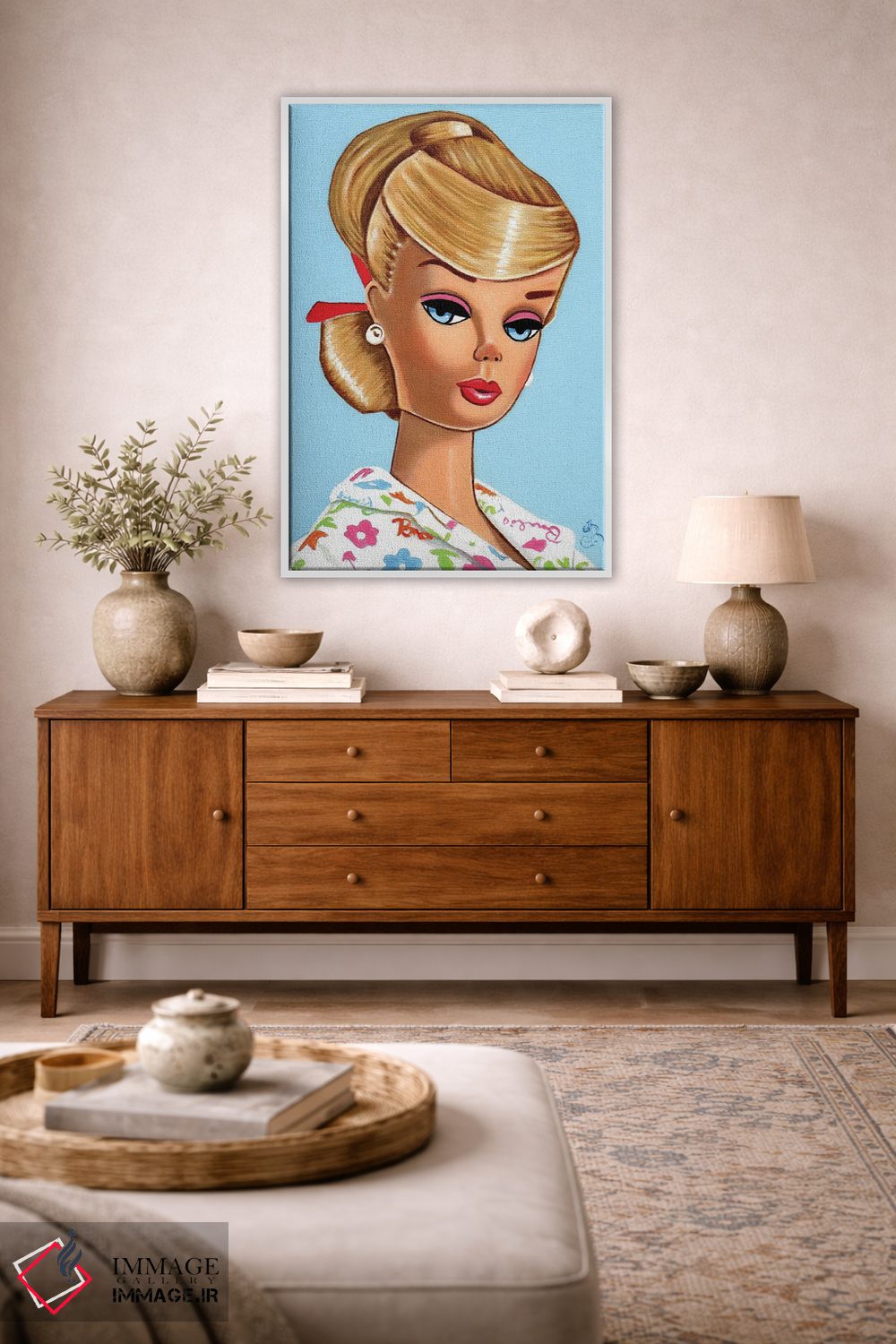 تابلو دکوراتیو پیچش بلوند اثر هنر رترو جولی - D3W