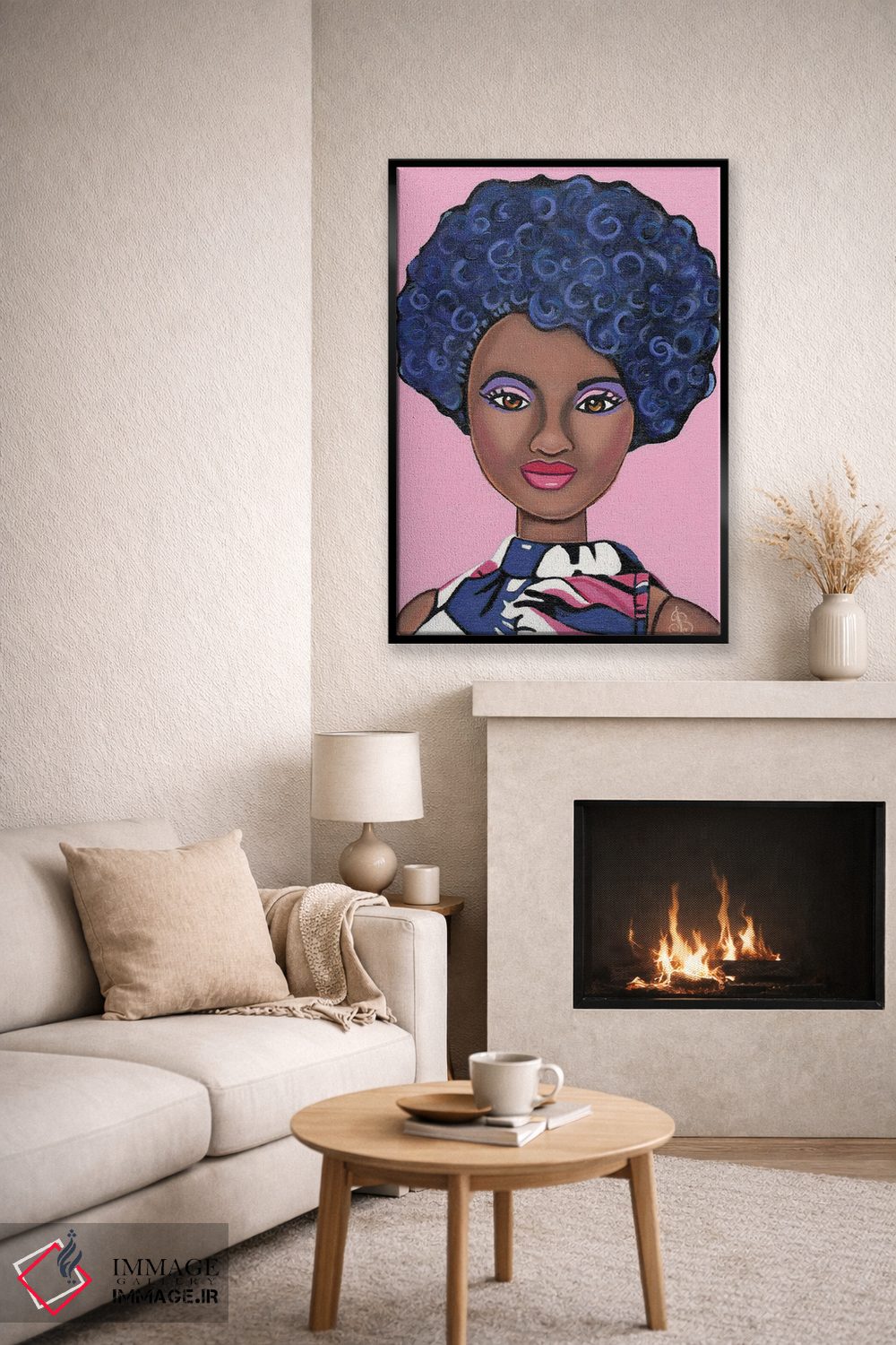 تابلو دکوراتیو زیبایی آفریقایی اثر هنر رترو جولی - D5B