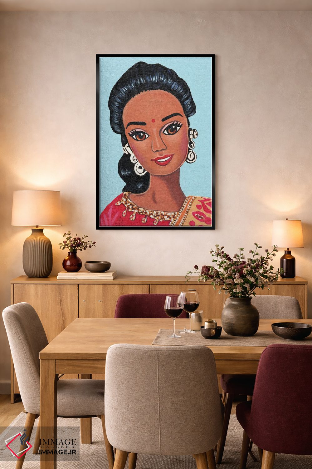 تابلو دکوراتیو هند اثر هنر رترو جولی - D4B