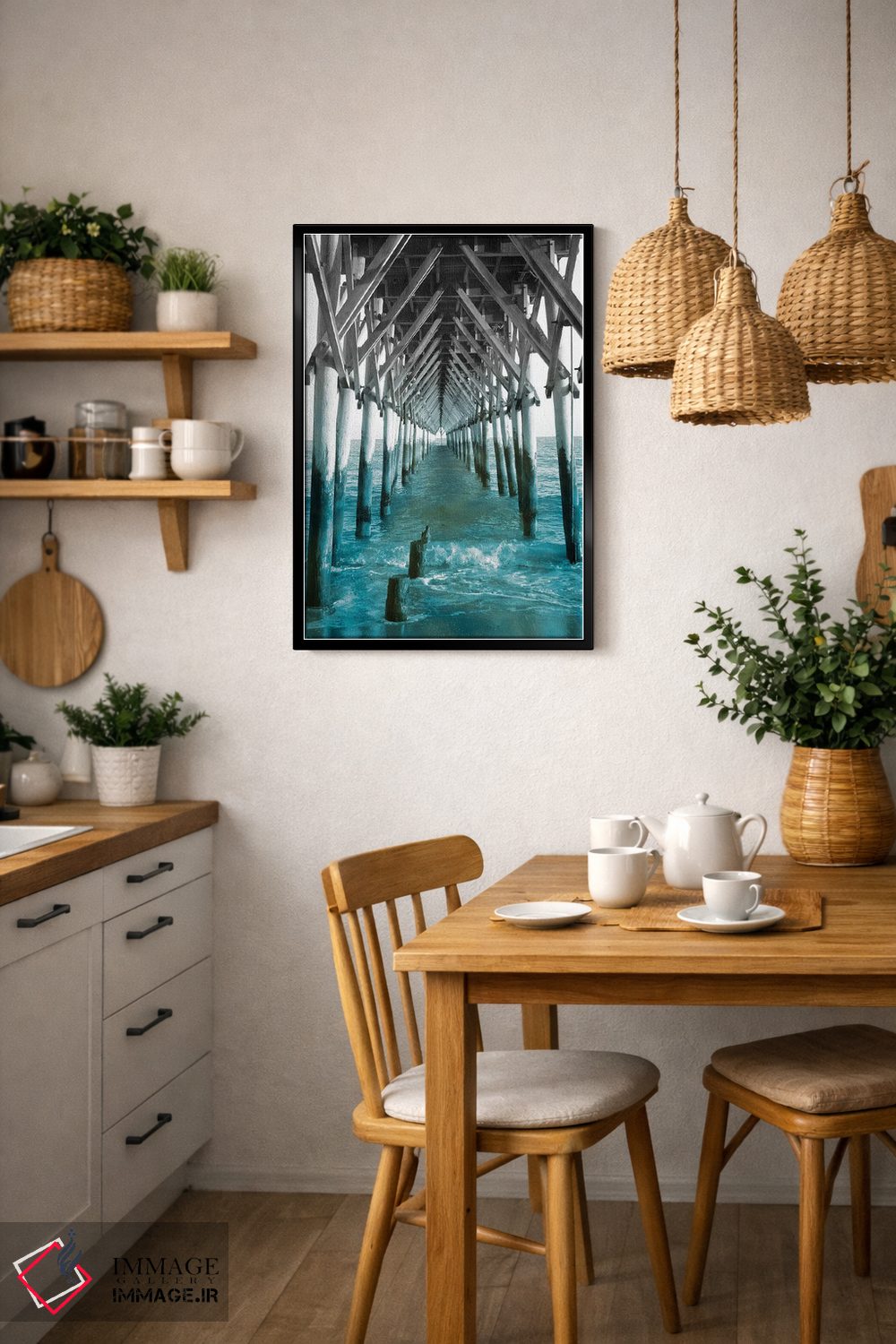 تابلو دکوراتیو اسکله فیروزه ای I اثر خیرو رودریگز - D6B