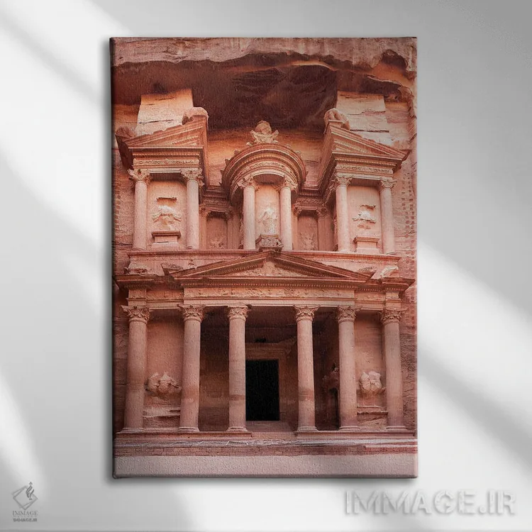 تابلو دکوراتیو Petra,خزانه باستانی، پترا اثر جین ریکس - نمای روبهرو روی دیوار