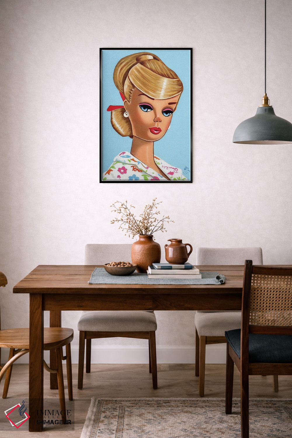 تابلو دکوراتیو پیچش بلوند اثر هنر رترو جولی - D5B