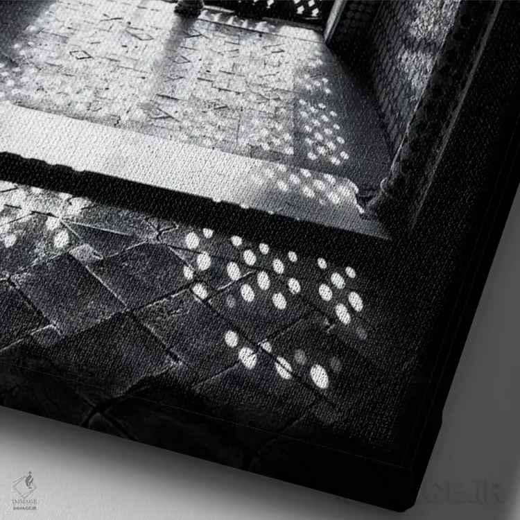 تابلو دکوراتیو Alhambra, Spain,پنجره عربسک الحمرا، اسپانیا اثر جین ریکس - نمای نزدیک بافت بوم