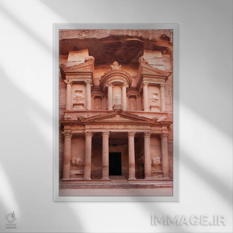 تابلو دکوراتیو Petra,خزانه باستانی، پترا اثر جین ریکس - نمای قابدار سفید