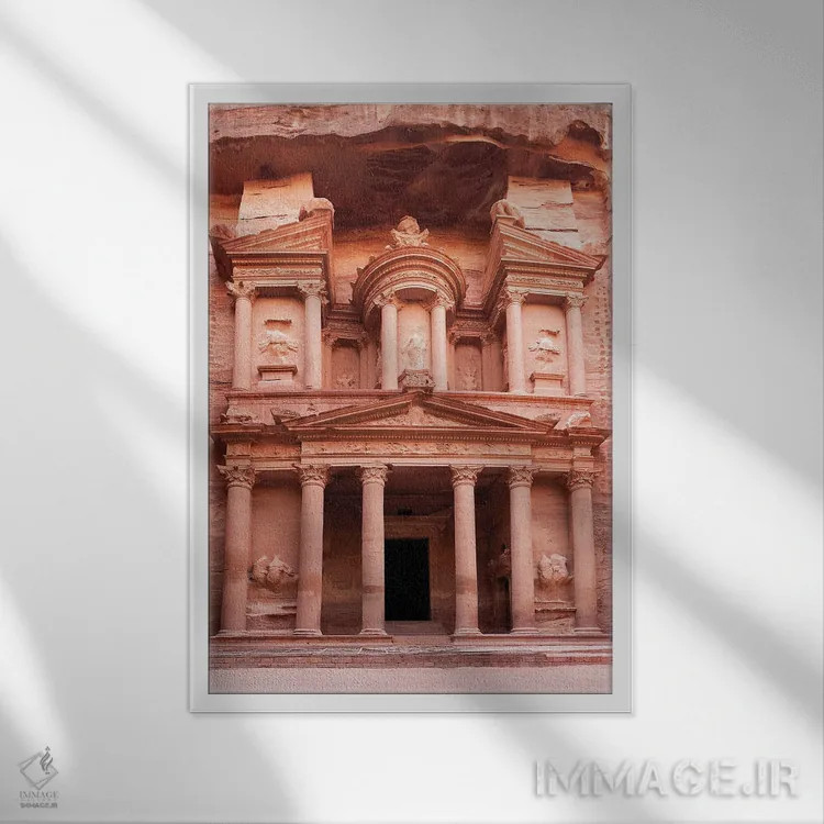 تابلو دکوراتیو Petra,خزانه باستانی، پترا اثر جین ریکس - نمای قابدار سفید