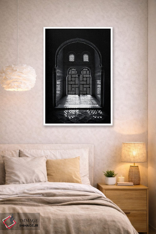 تابلو دکوراتیو Alhambra, Spain,پنجره عربسک الحمرا، اسپانیا اثر جین ریکس - D1W