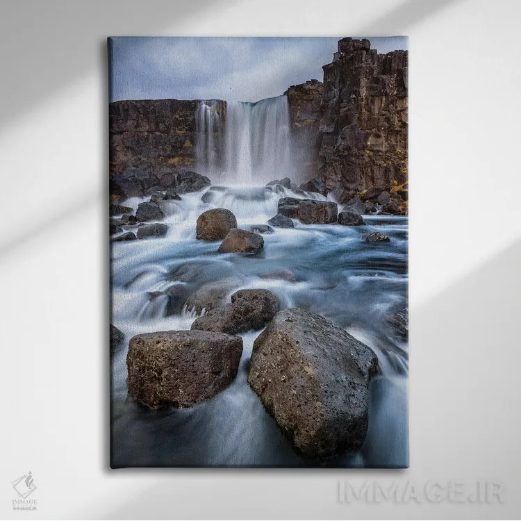 تابلو دکوراتیو Thingvellir National Park, Iceland,آبشار اوکسارافوس، پارک ملی… اثر جین ریکس - نمای روبهرو روی دیوار