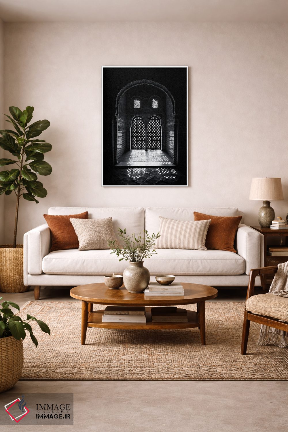 تابلو دکوراتیو Alhambra, Spain,پنجره عربسک الحمرا، اسپانیا اثر جین ریکس - D3W