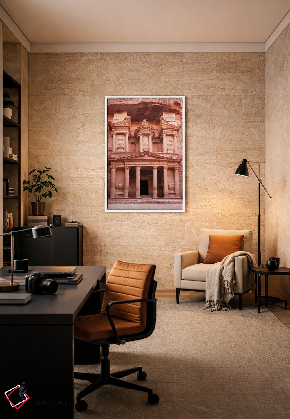 تابلو دکوراتیو Petra,خزانه باستانی، پترا اثر جین ریکس - D6W