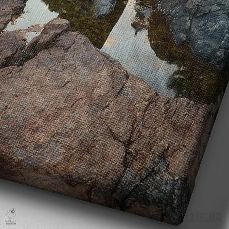 تابلو دکوراتیو Mount Desert Island, Maine, USA,غروب در فانوس دریایی بندر بس… اثر جین ریکس - نمای نزدیک بافت بوم