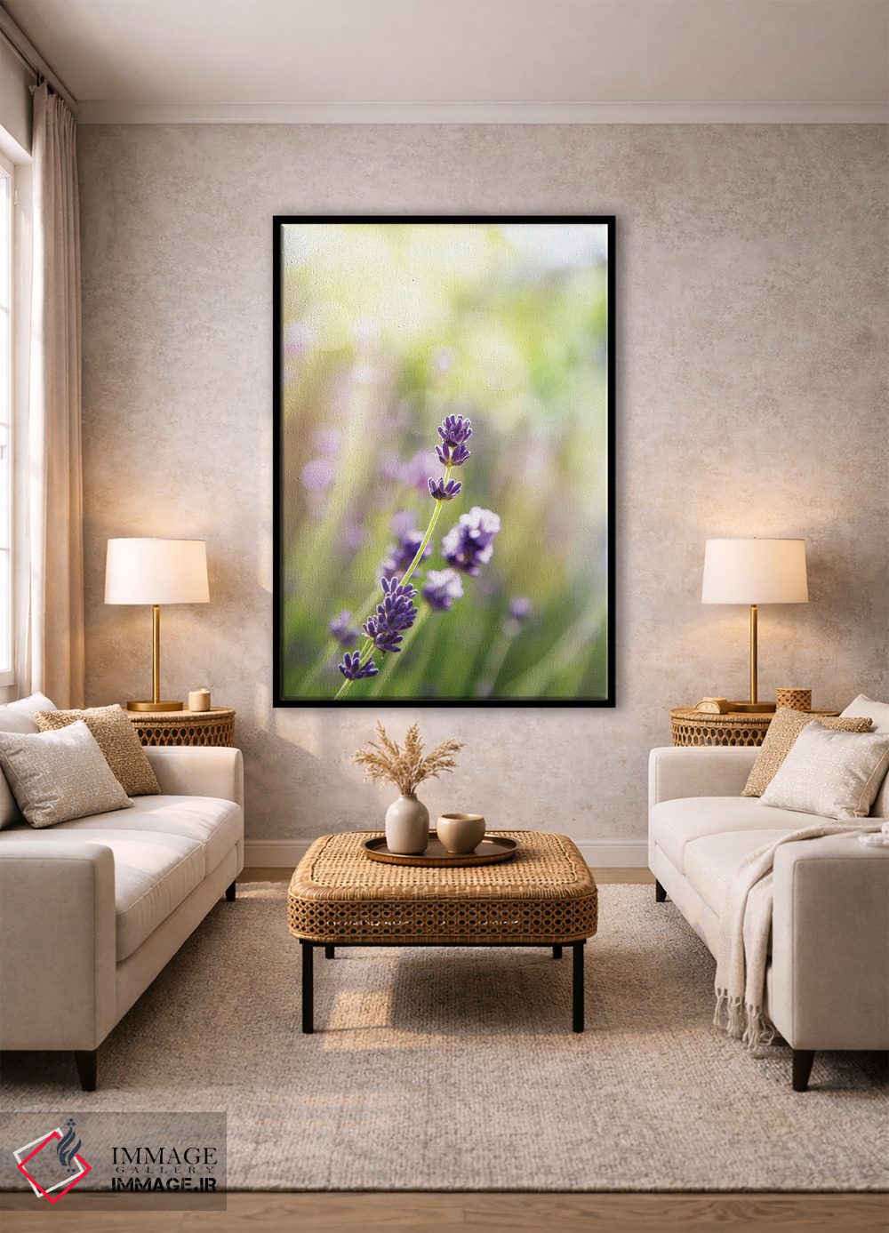 تابلو دکوراتیو یک ساقه اسطوخودوس فرانسوی اثر جین ریکس - D1B