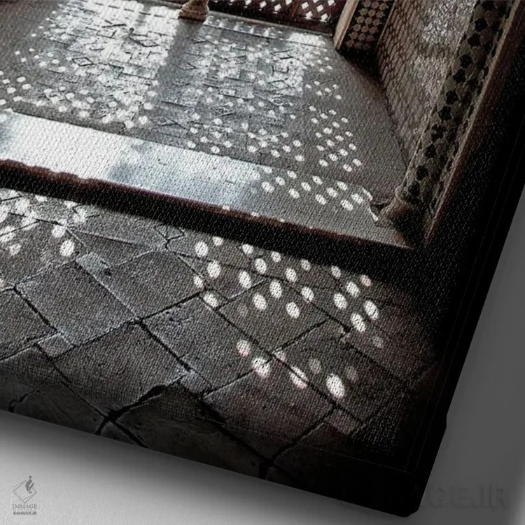 تابلو دکوراتیو Alhambra, Spain,پنجره عربسک در نور خورشید، الحمرا، اسپانیا اثر جین ریکس - نمای نزدیک بافت بوم