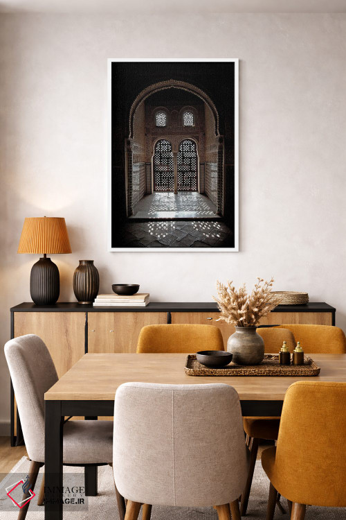تابلو دکوراتیو Alhambra, Spain,پنجره عربسک در نور خورشید، الحمرا، اسپانیا اثر جین ریکس - D4W