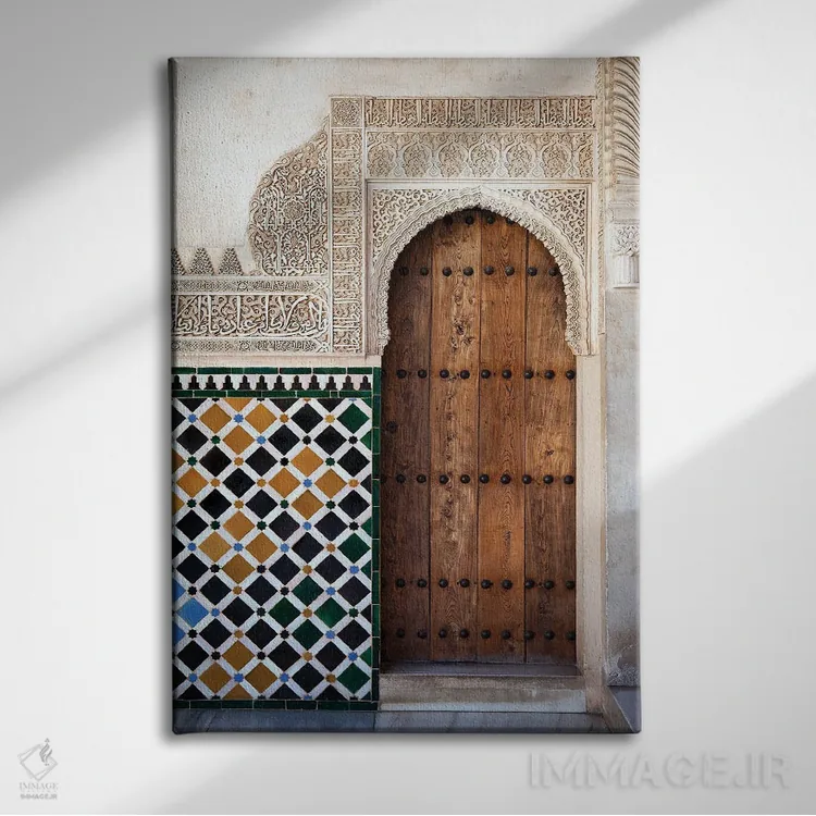 تابلو دکوراتیو Spain,جزئیات درب الحمرا، اسپانیا اثر جین ریکس - نمای روبهرو روی دیوار