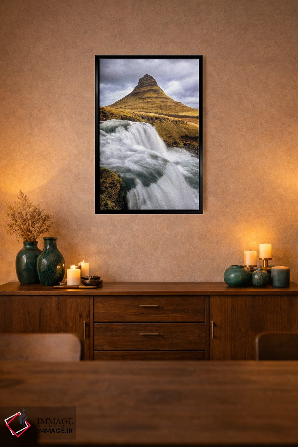 تابلو دکوراتیو Snaefellsnes Peninsula, Iceland,کوه کیرکجوفل و آبشار، شبه جزیر… اثر جین ریکس - D1B