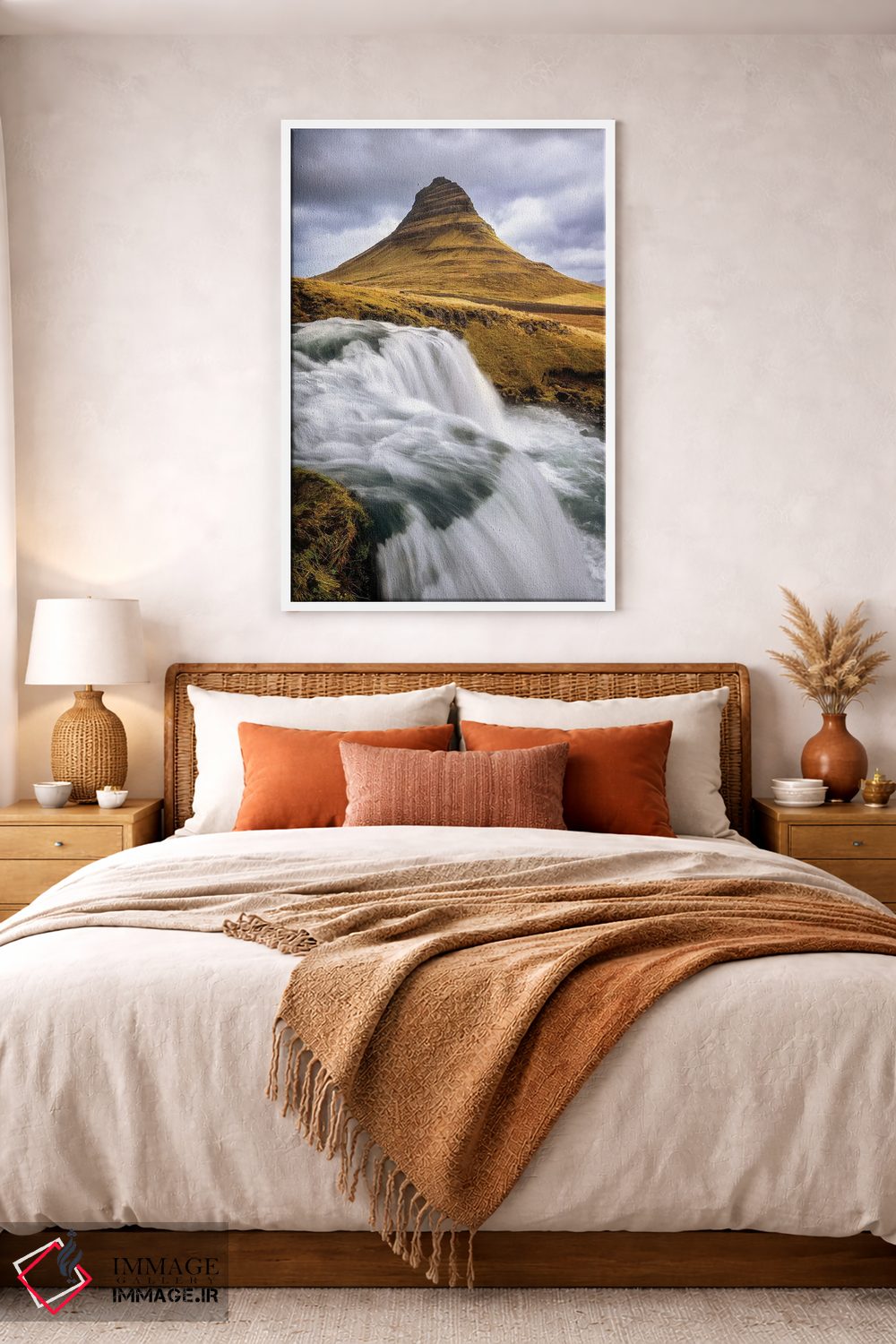 تابلو دکوراتیو Snaefellsnes Peninsula, Iceland,کوه کیرکجوفل و آبشار، شبه جزیر… اثر جین ریکس - D2W