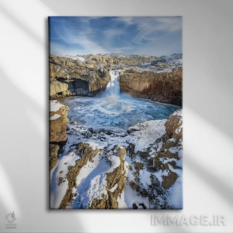 تابلو دکوراتیو Iceland,آبشار آلدیایارفوس، ایسلند اثر جین ریکس - نمای روبهرو روی دیوار
