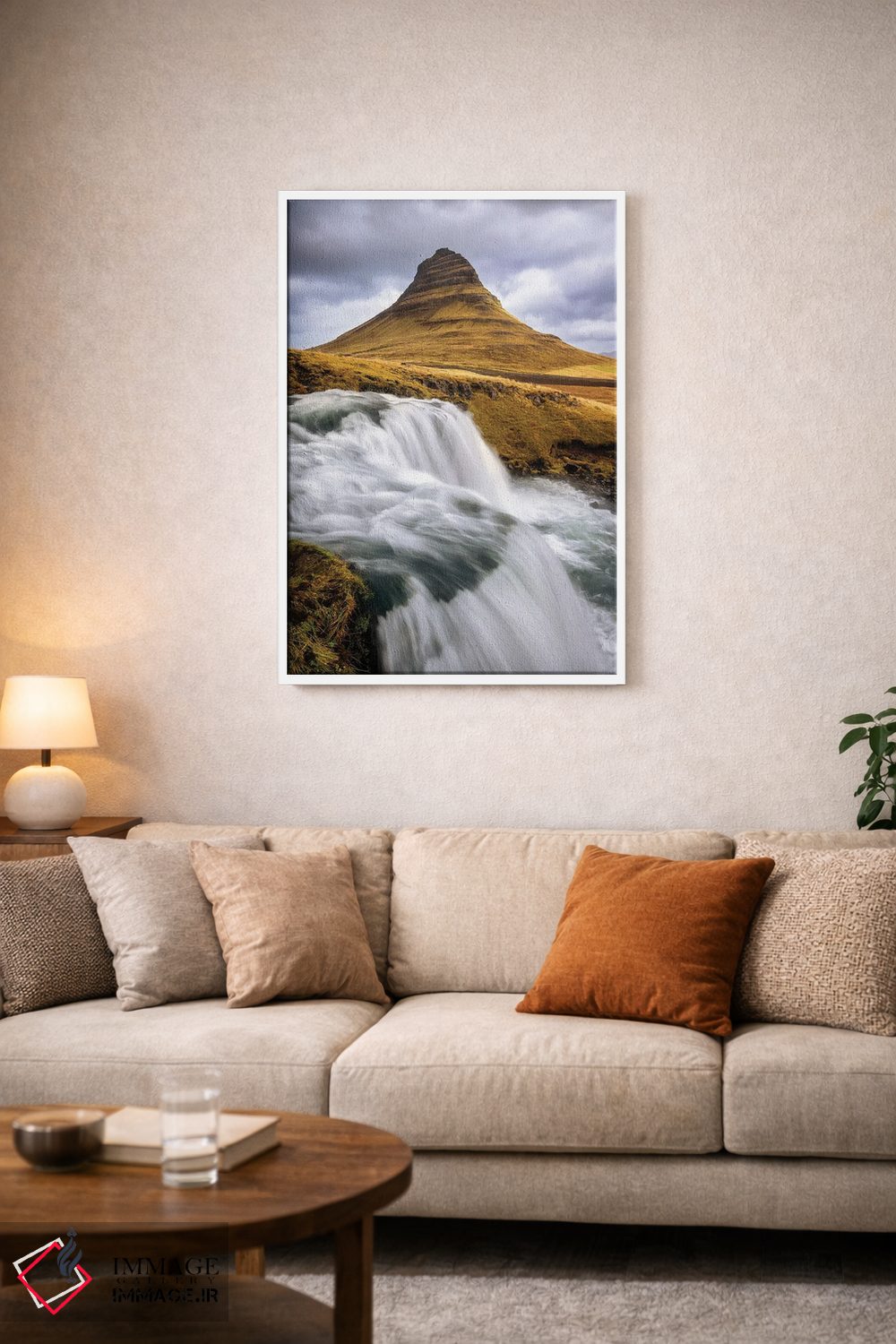تابلو دکوراتیو Snaefellsnes Peninsula, Iceland,کوه کیرکجوفل و آبشار، شبه جزیر… اثر جین ریکس - D3W