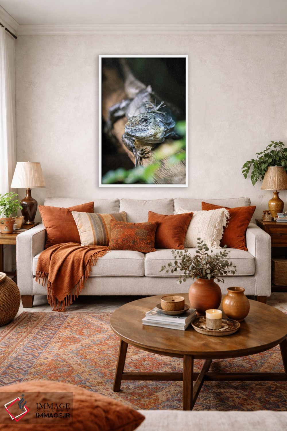 تابلو دکوراتیو ایگوانای دمدار اتولا اثر جین ریکس - D2W