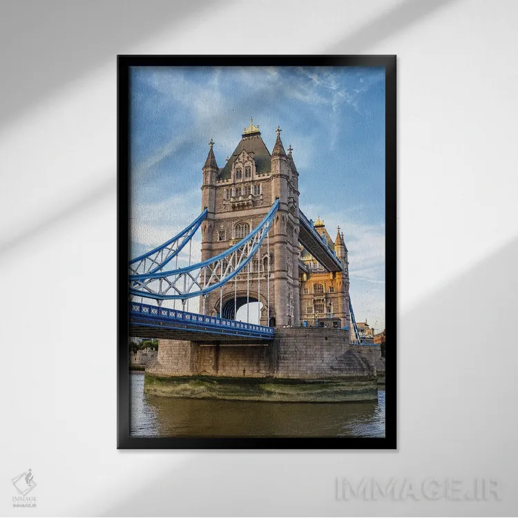 تابلو دکوراتیو London,پل تاور از سمت ساحل جنوبی، لندن اثر جین ریکس - نمای قابدار مشکی