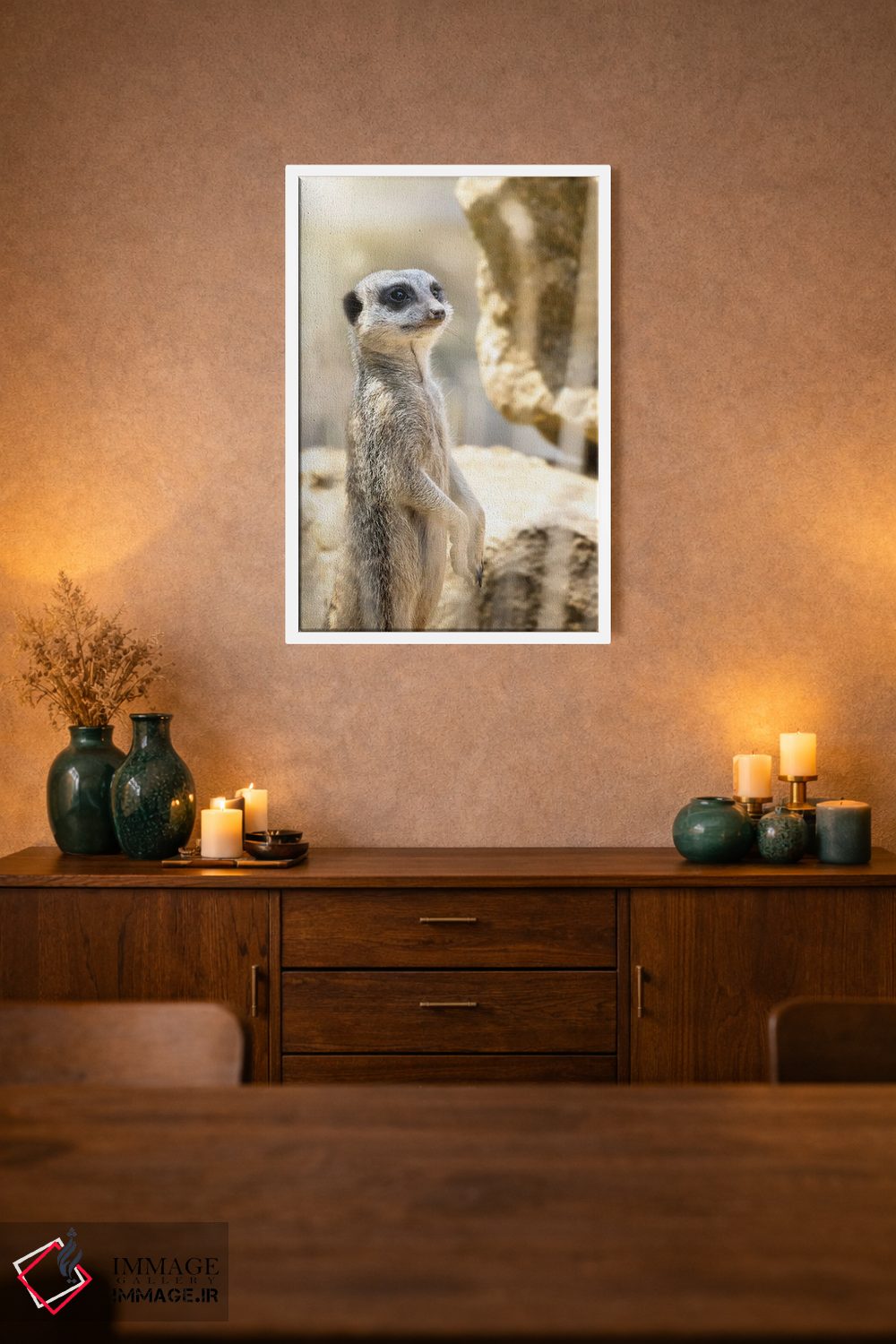 تابلو دکوراتیو نگهبان میرکت در آفتاب اثر جین ریکس - D1W