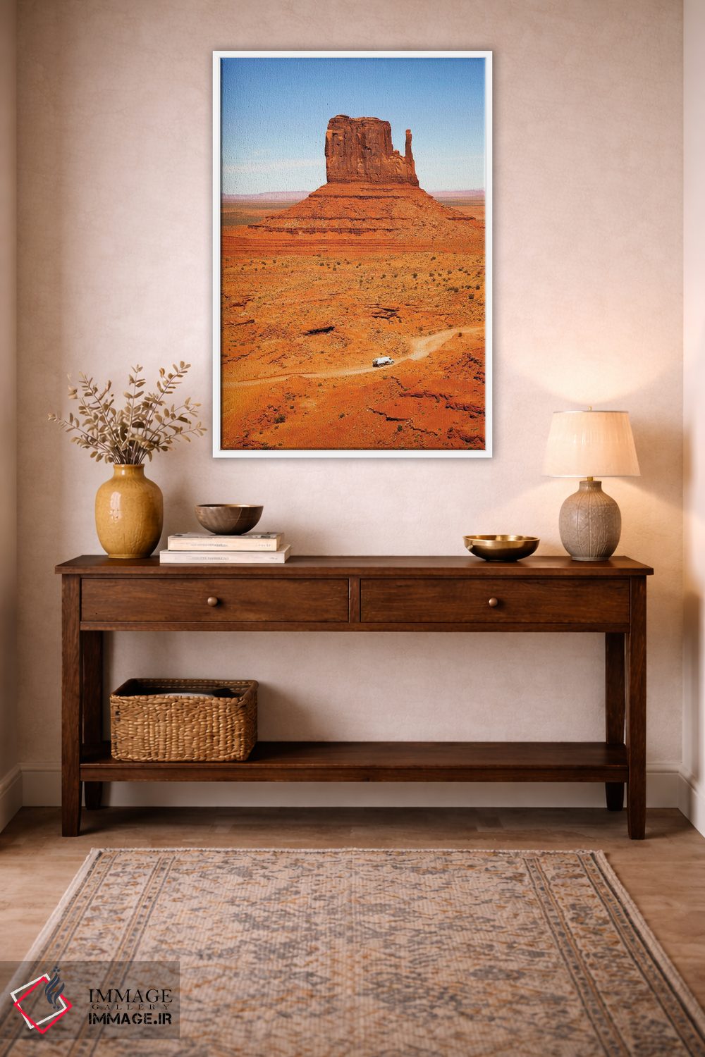 تابلو دکوراتیو Monument Valley,تپه با کامیون، دره یادبود اثر جین ریکس - D3W