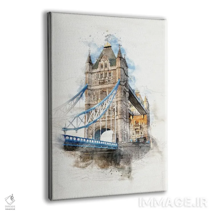 تابلو دکوراتیو London, Watercolour,آبرنگ پل تاور بریج لندن اثر جین ریکس - نمای پرسپکتیو محصول